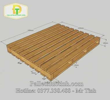 Pallet Gỗ Bản Vẽ Kích Thước 1500x1200x150cm