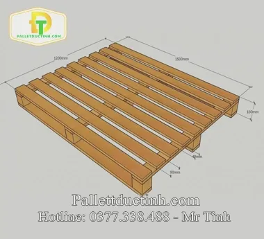 Pallet Gỗ bản Vẽ Kích Thước 1200x1500x160cm