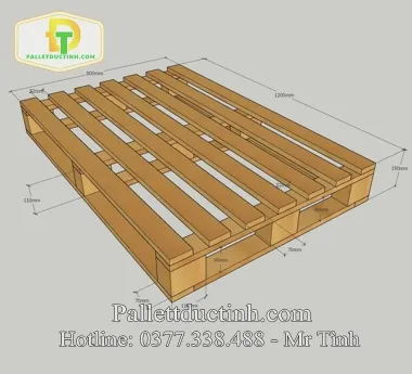 Pallet Gỗ Bản vẽ Kích Thước 800x1200x150