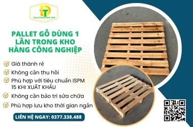 Pallet Gỗ Dùng 1 Lần Trong Kho Hàng Công Nghiệp
