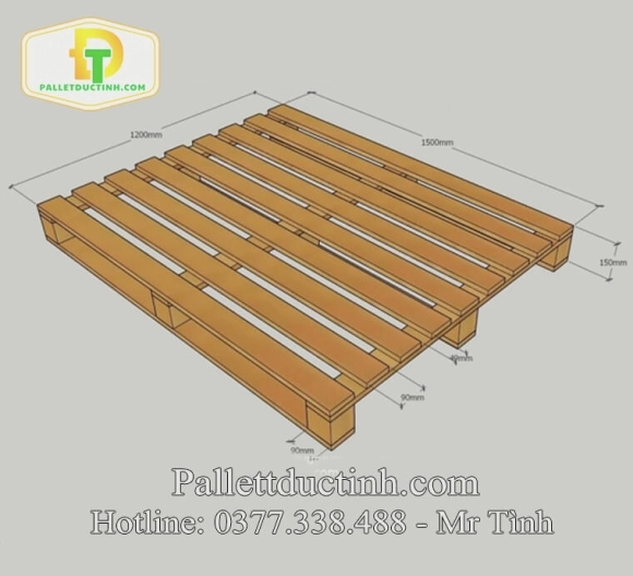 Pallet Gỗ Bản Vẽ Kích Thước 1200x1500x150
