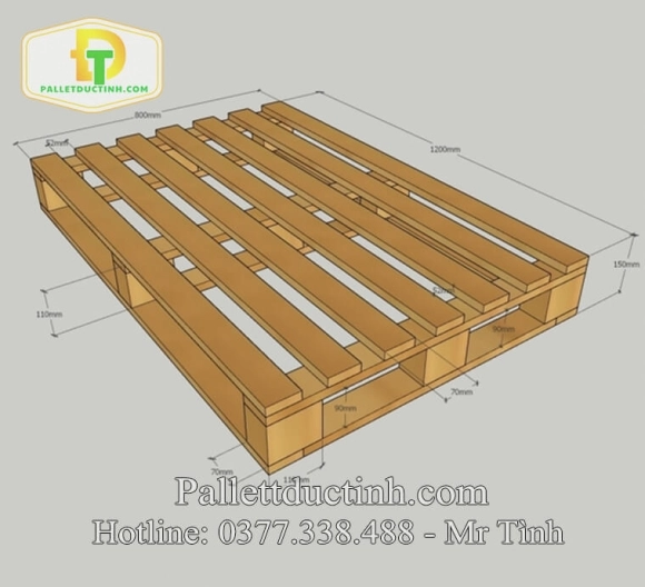 Pallet Gỗ Bản vẽ Kích Thước 800x1200x150
