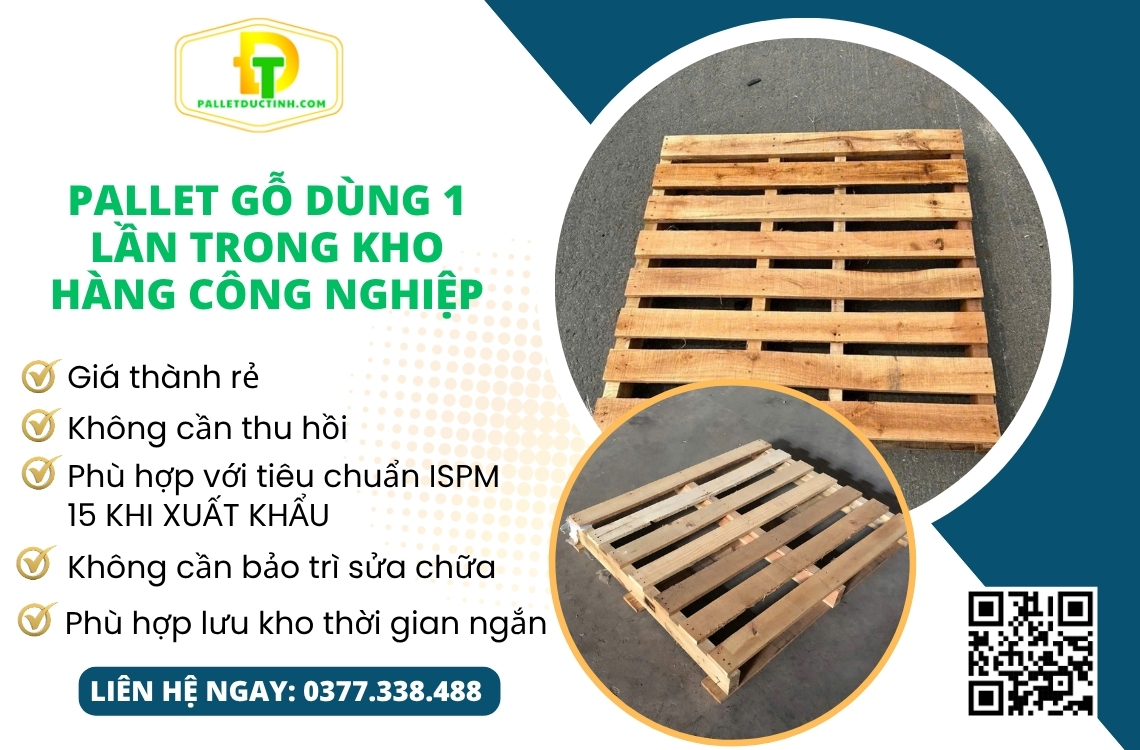 Pallet Gỗ Dùng 1 Lần Trong Kho Hàng Công Nghiệp